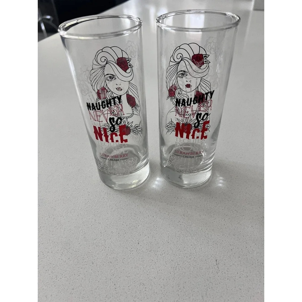Tequila Rose Strawberry Cream Naughty Never Tasted So Nice Glasses Set Of 2
